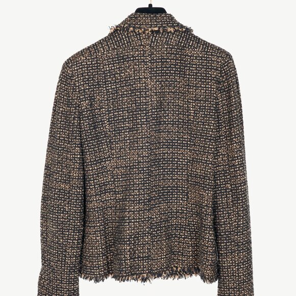Chanel 03A Brown Wool-Blend Tweed Buttoned Blazer - Picture 2 of 12